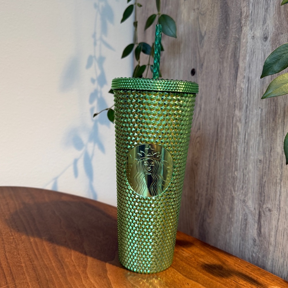 STARBUCKS Green Spike 24oz Straw Tumbler